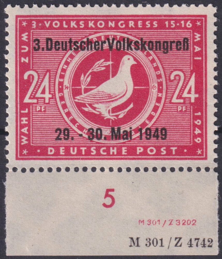 Allied Occupation SBZ MiNr 233 II DV 4 Mint 1949 With Certificate (Mi. 400,-€)
