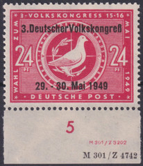 Allied Occupation SBZ MiNr 233 II DV 4 Mint 1949 With Certificate (Mi. 400,-€)