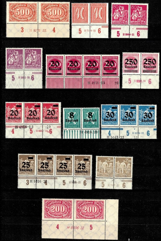 Germany 1921/23 Weimar Inflation ☀ Lot with HAN numbers / MNH(**)