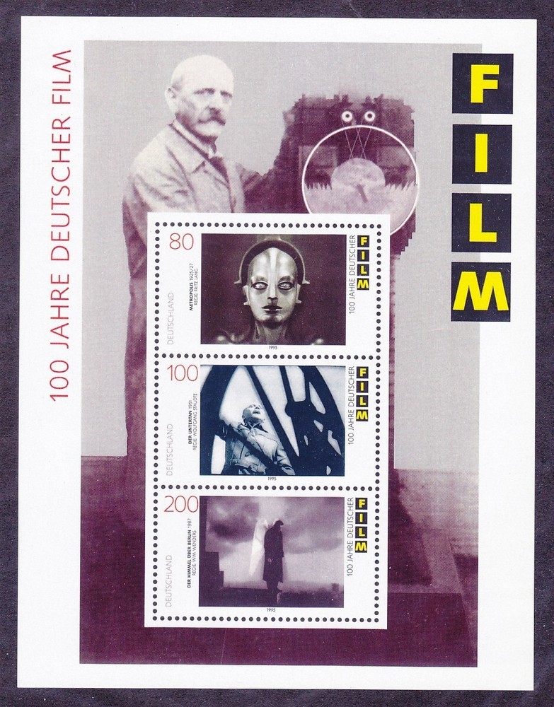 Germany 1906 MNH 1995 German Film Centenary Souvenir Sheet of 3