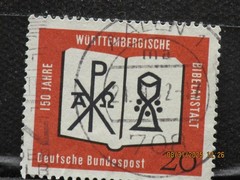 The listing:(1)1962 Deutsche Württemberg Bible Inst. 20 Pfennig Postage Stamp-LH