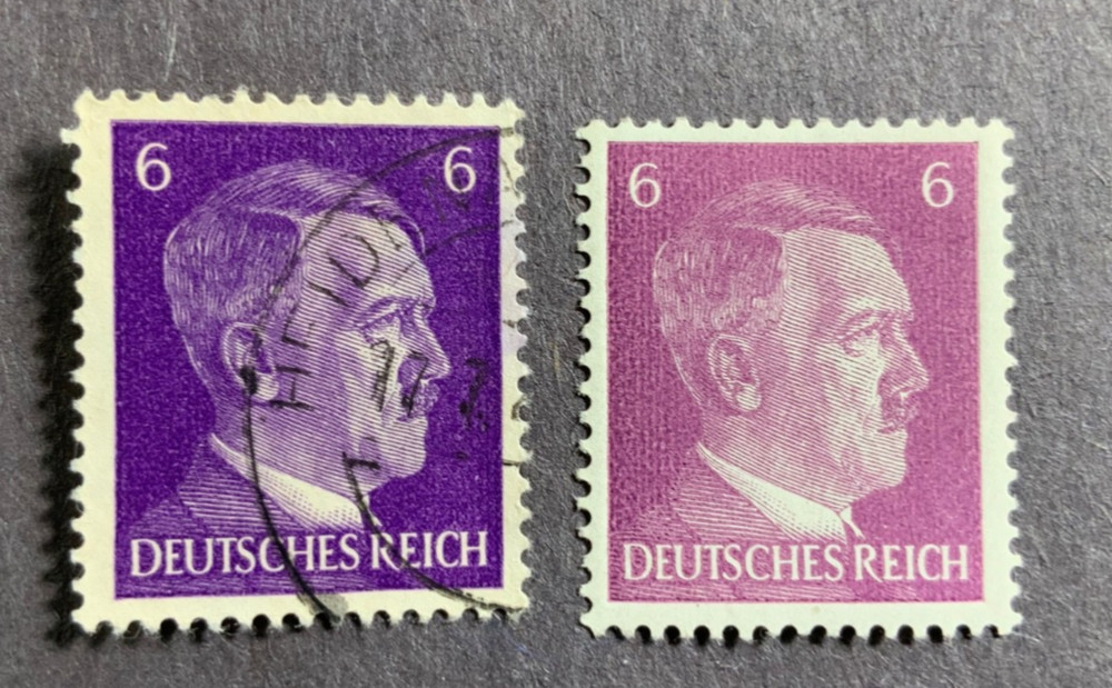 Germany Scott #510. 2 color variates one Mint Light Hinge, other used WW2 German