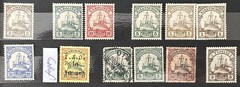Germany colonies 1900/1919 vintage on 2 pages with scarce East Africa HCV