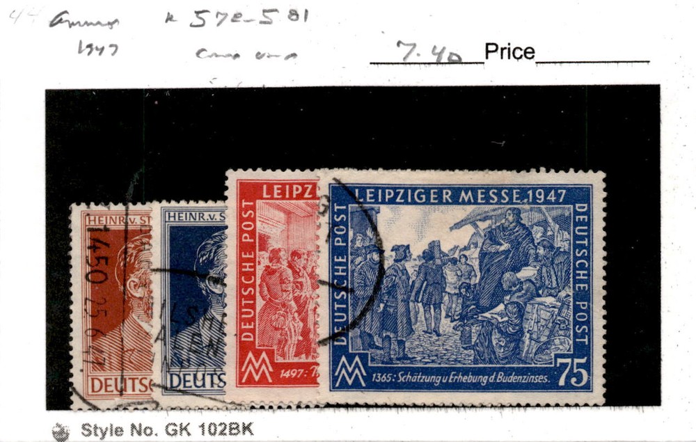 Germany, Postage Stamp, #578-581 Used, 1947 Heinrich von Stephan (AD)