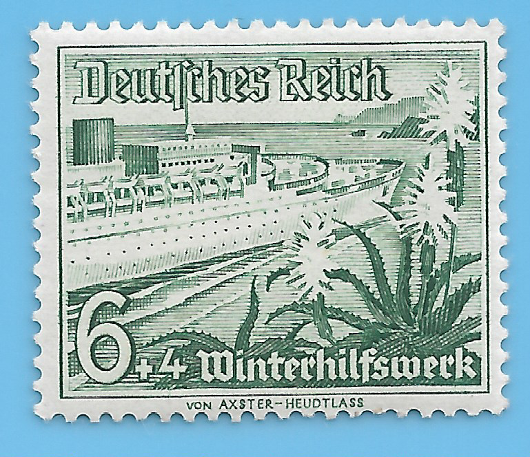 Germany WW2 German 1937 Ships Winter Relief 6+4 Stamp MNH WW2 ERA Mi# 654