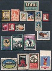 GERMANY EARLY POSTER STAMP COLLECTION; 19 DIFFERENT MOSTLY UNCANCELLED