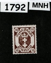 MNH stamp Issued 1922-23 Scott #64 Danzig Poland Germany Free city #1792