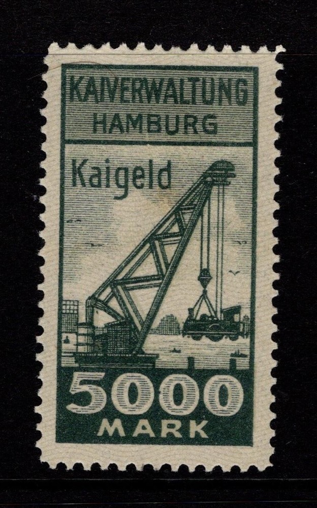 Germany Hamburg 1920s 5000m Dock Fee Revenue MH / Single H Rem – S56843