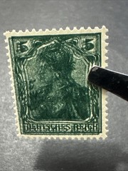 1915 Germany 5 Pfennig Germania MNH OG Error Printing Rare WMK Signed Old Stamp