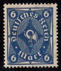 1922–1923 German Deutsches Reich Posthorns lot Michel 224-228 Scott 185-189 Mint