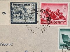 1944 Germany Registered Cover München Bayreuth Reichspost Mi 888-891 WWII