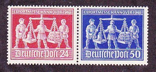 Germany 585c MNH OG 1948 Hanover Fair Weighing Goods PAIR Very Fine