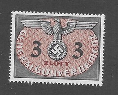 MNH 1940 stamp Sc 014 3 ZL official WWII Germany Occupied Poland Third Reich