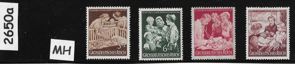 MH Germany stamp set B253-256 1944 Mother & Children Winter relief WWII #2650a