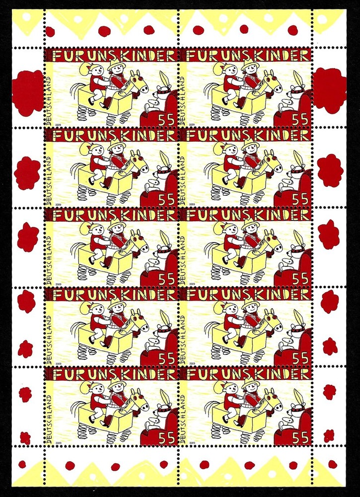 GERMANY, SCOTT # 2546, MNH MINI SHEET OF 2009 CARTOONS FOR CHILDREN PLAYING