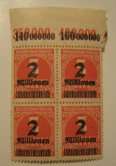 4 SET 1923 Deutsches Hyperinflation Stamps 5000 Marks Overstamp 2 Million Marks
