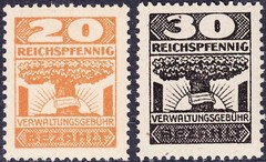 Stamp Germany Revenue WWII Reich VERWALTUNG BEZAHLT Management Fee 20-30pf MNH