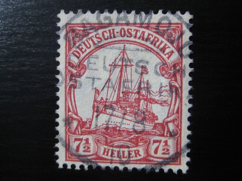 EAST AFRICA GERMAN COLONY used Kaiser Yacht stamp w/ „Bagamojo“ cancel!