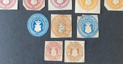GERMANY MECKLENBURG-SCHWERIN STAMP WRAPPERS-ENVELOPES CUT CORNERS-MINT-USED (15)