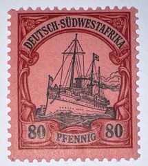 Travelstamps: GERMANY GERMAN SOUTH WEST AFRICA STAMPS Kaiser’s Yacht 80pf MOGH
