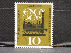 The listing:(1)1960 German railway 125th anniversary-10Pf-Postage Stamp-LH
