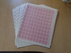 Germany – SG319 5M DM 1923 carmine. 10 x complete sheets of 100 stamps. MNH.
