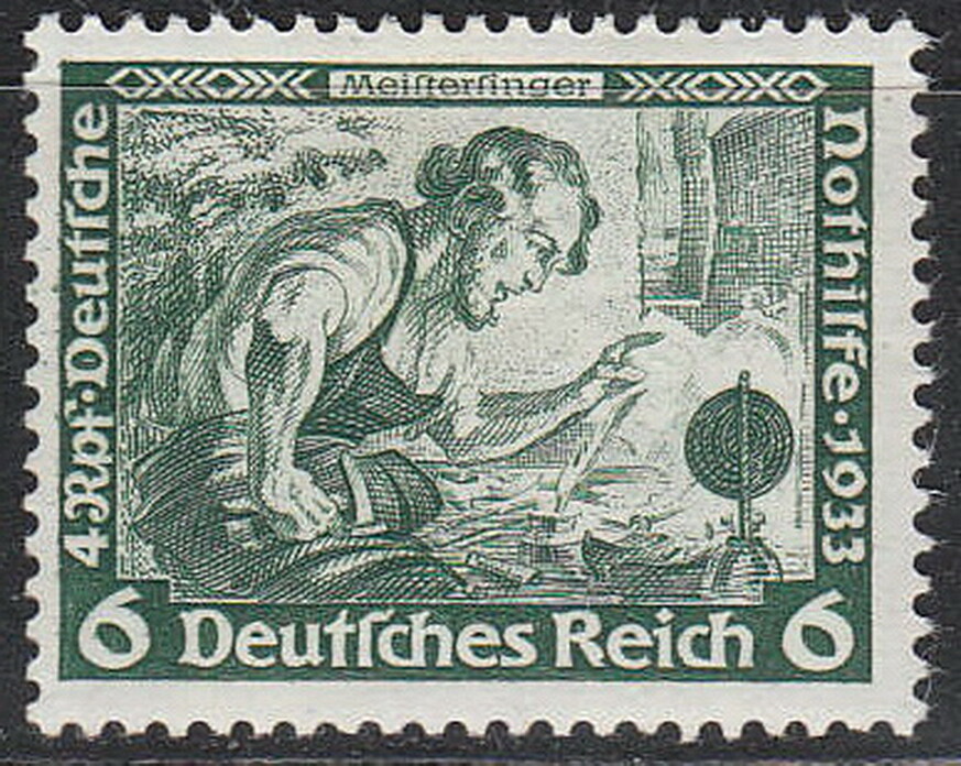 Stamp Germany Mi 502A Sc B52 1933 Fascism Richard Wagner Meistersinger MNH