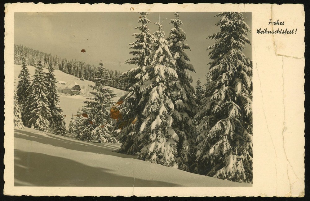 Germany Freiburg im Breisgau 1938 Christmas Card to USA Traffic Control Postmark
