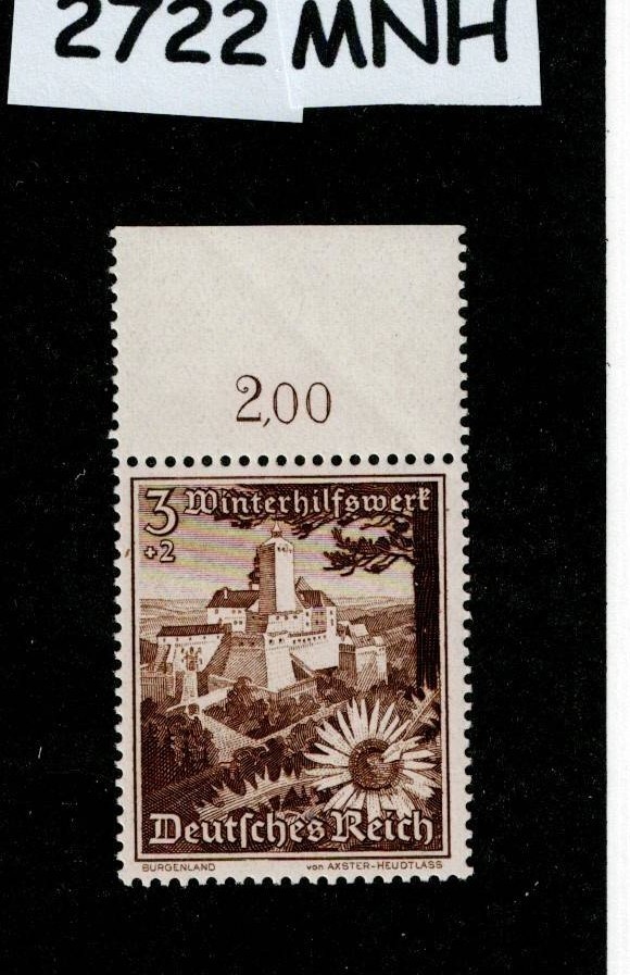 MNH Stamp B123 1938 Germany Castles Cathedrals Winter relief fund #2722