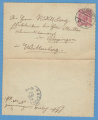 1906 GERMANY COVER STATIONERY 10-pfennig stamp USED BERNDORF 3659
