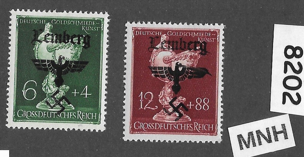 MNH stamp set B286-287 Modern Fantasy Overprints Dresden Goldsmith society #8202