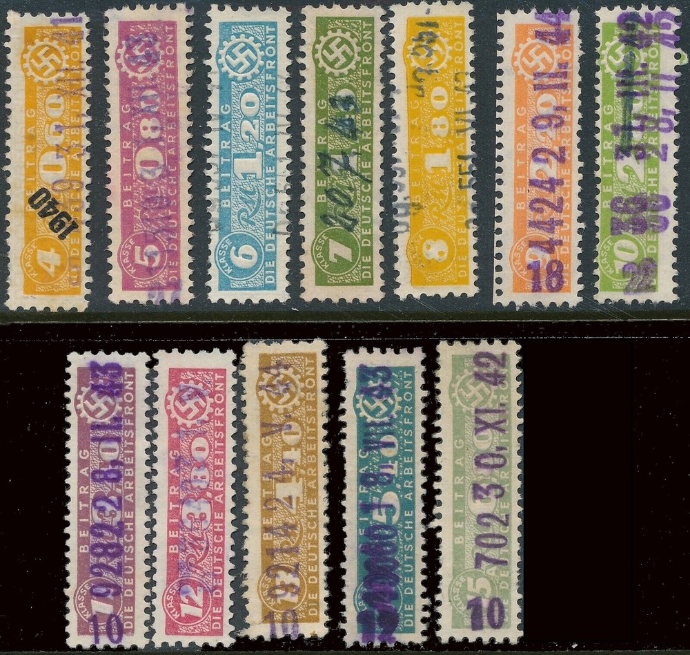 Stamp Germany Revenue WWII Fascism War Era War DAF R Selection Used