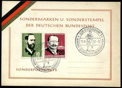Commemorative Card Athletics Championship 1957 With SSt. With FRG No. 252 + 266
