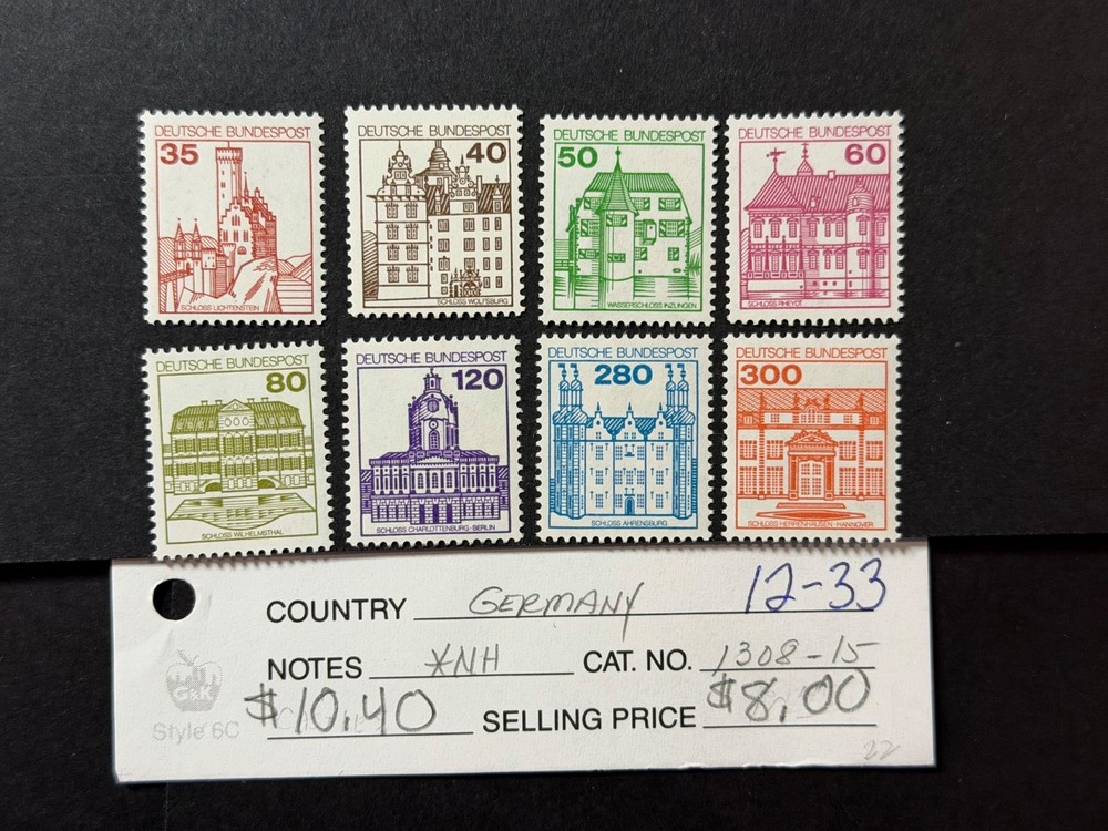 Germany # 1308 – 1315 MNH 2026 Scott Catalogue Value $ 10.40