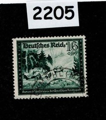 Used stamp B275 1944 Hitler’s Culture fund Postal charity Germany #2205