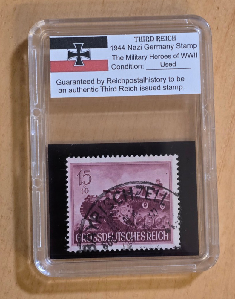 WWII Nazi German Army Panzer Tank Third Reich 1944 Military War Heroes Stamp
