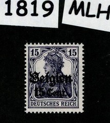 MLH Stamp Sc N16 Germany Occupation WWI 1914-1918 Belgium – Belgien #1819