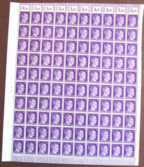 Deutsches 3rd Reich German Hitler 4 Full Sheet Stamps Hitler Head 6PF