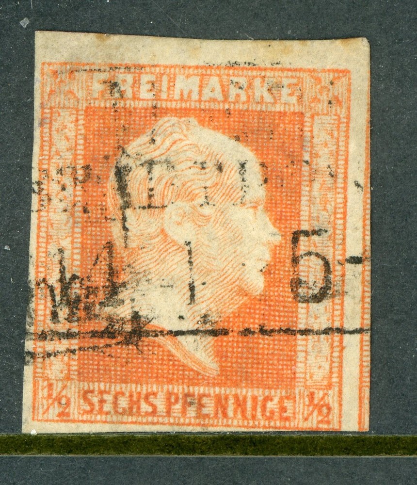 GANDALF – Germany 1859 Prussia 6pf Orange Scott # 10 VFU T811 ⭐⭐⭐⭐⭐⭐