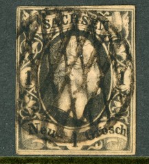 Germany States 1851 Saxony 1 ngr Black/Rose Scott #5 VFU L174
