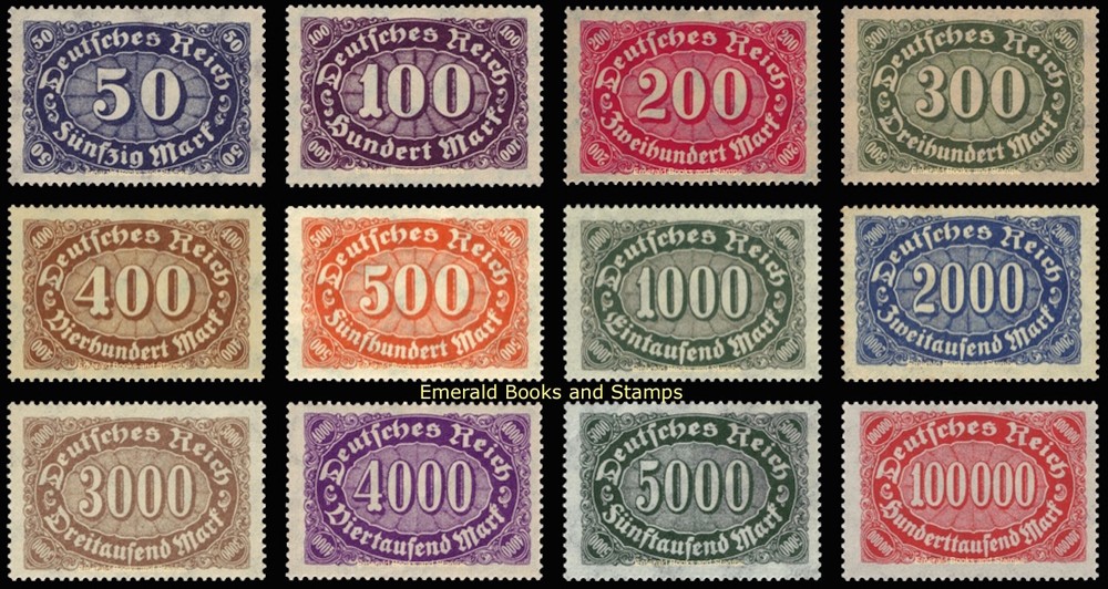 EBS Germany 1923 – Numeral in Oval Definitives (II) – Michel 246-257 – MNH**