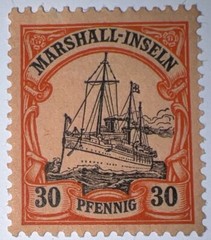 Travelstamps: GERMANY MARSHALL ISLANDS STAMPS Kaiser’s Yacht Mint OG H UNWMK 30p