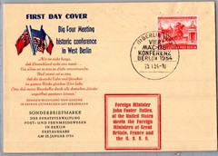GERMANY 1954 BERLIN CACHET FDC COMM COVER HISTORIC CONFERENCE POSTMARK BERLIN