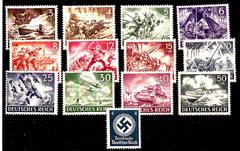 Nazi Germany Third 3rd Reich WW2 MNH 1943 WAR HERO stamp set U Boat Stuka etc