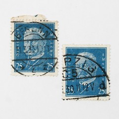 Lot Of 9 Germany Hindenburg 5/15/25 Pfennig Stamps Used