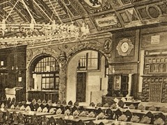 1908 Germany Bayern Munich Festsaal Postcard to San Francisco, CA stamp error ?