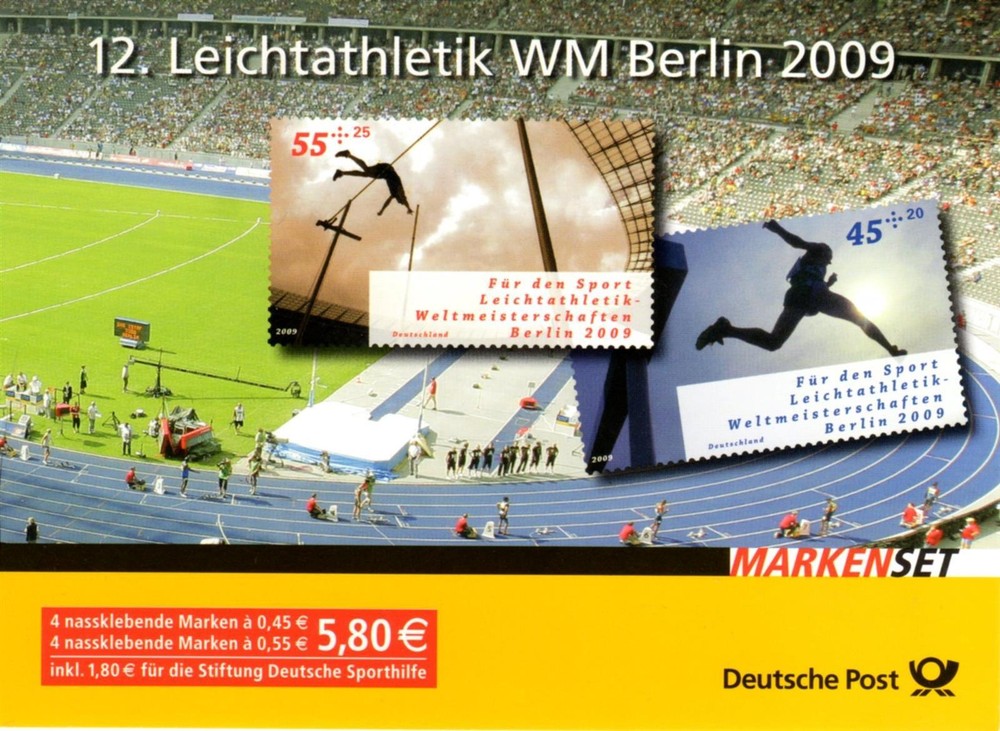 Germany: MH MiNr. 80 ( 2727,2729),“ Sports Aid: World Championships IN Athletics
