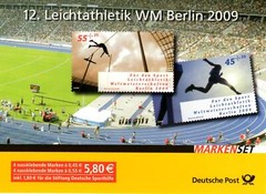 Germany: MH MiNr. 80 ( 2727,2729),“ Sports Aid: World Championships IN Athletics