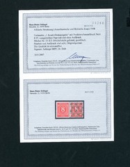 All, occupation Bizone Michel No. 53 II F-attest Schlegel left without overprint