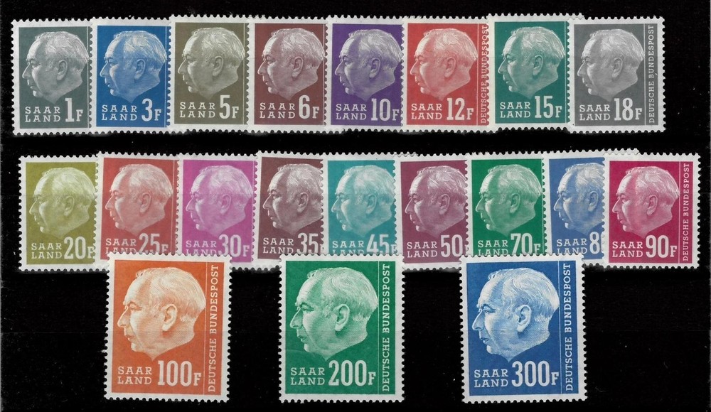 Germany 1957 ☀ Saarland – President Theodor Heuss MNH(**) Mi. No. 409-428